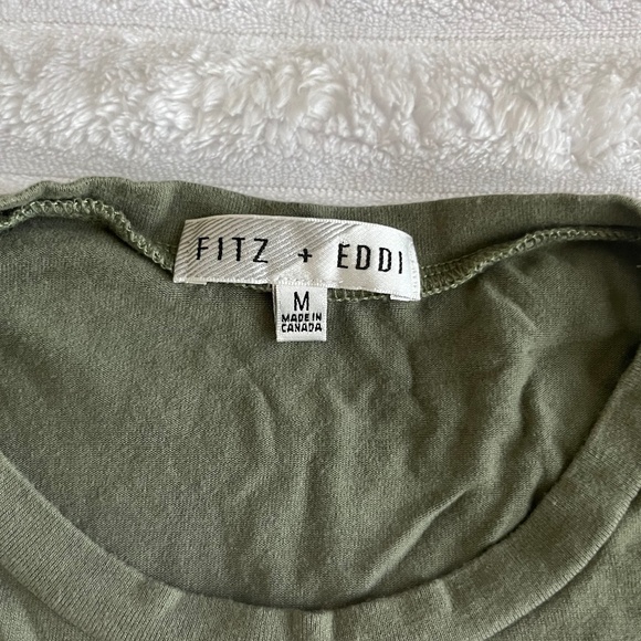 FITZ EDDI Crew Neck Green Crop Top T-Shirt - Picture 3 of 5